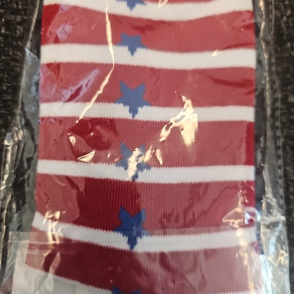 NWT Tipsy Elves Women's USA Striped Patriotic Socks One Size Red White & Blue